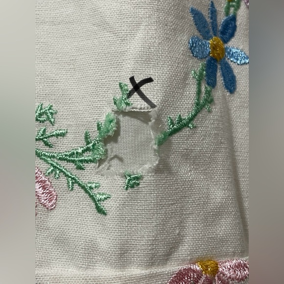 J. ING Sailor Peter Pan Color Floral Embroidered Puff Sleeve Ruffle Dress Small - Picture 10 of 12